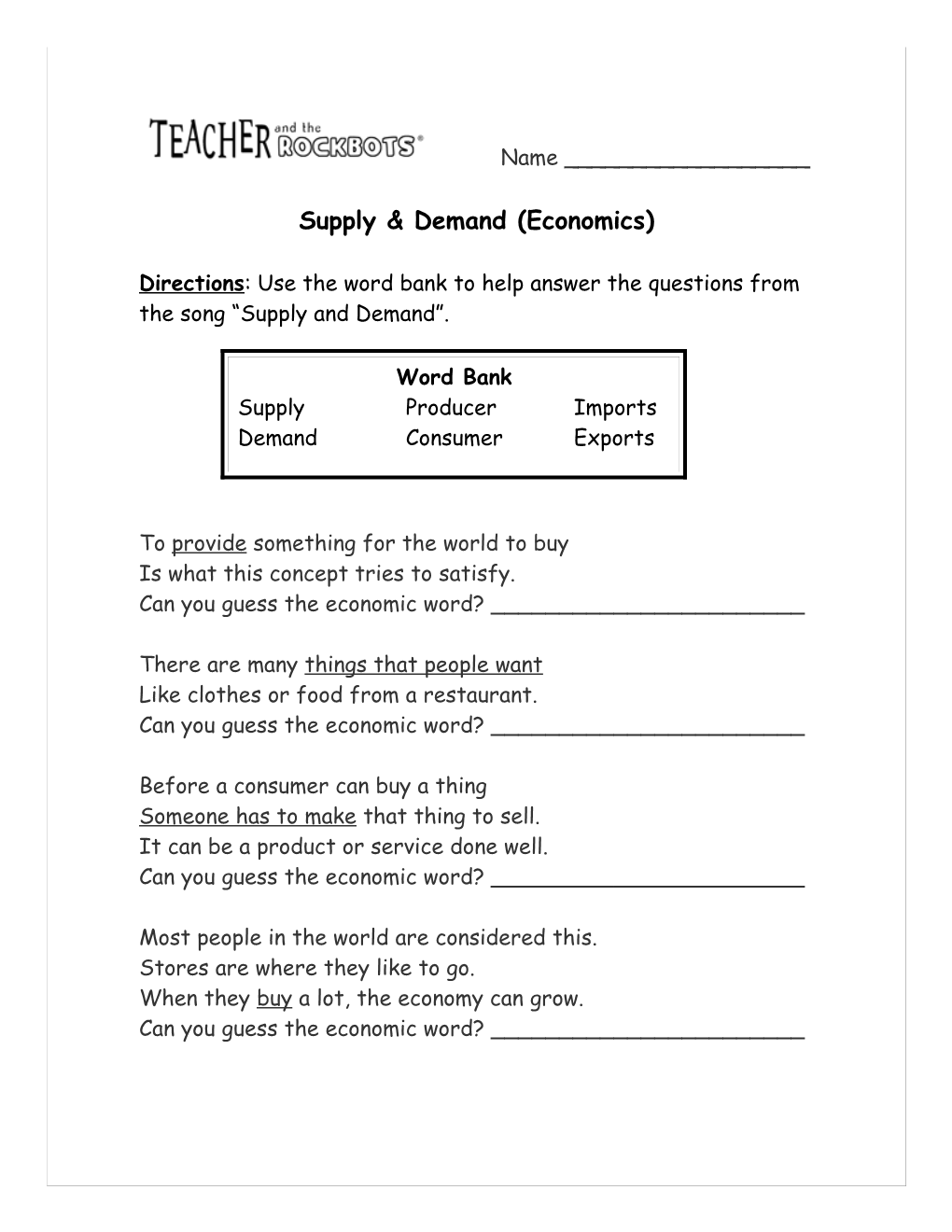 Supply & Demand (Economics)