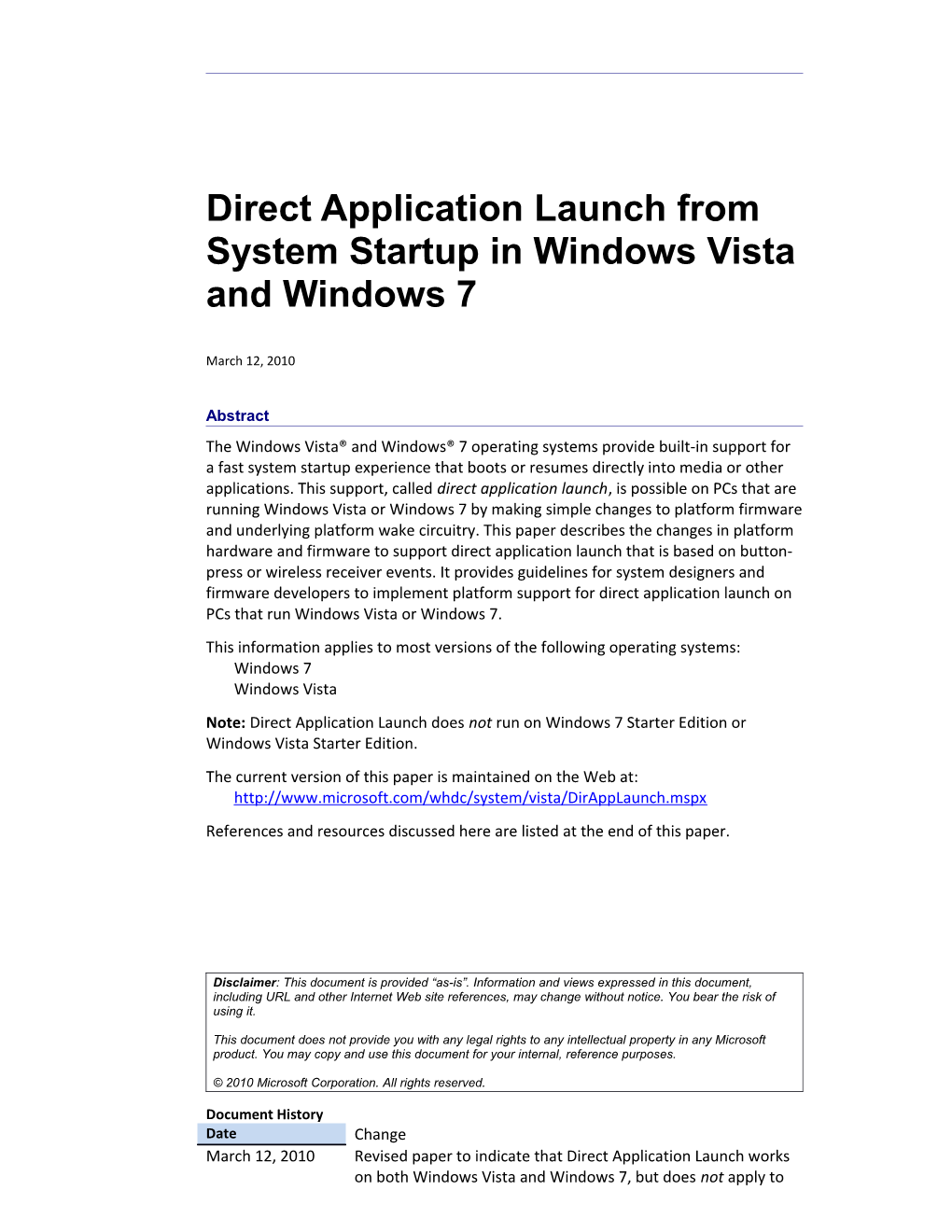 Direct Application Launch from System Startup in Windows Vista and Windows 7 - 1