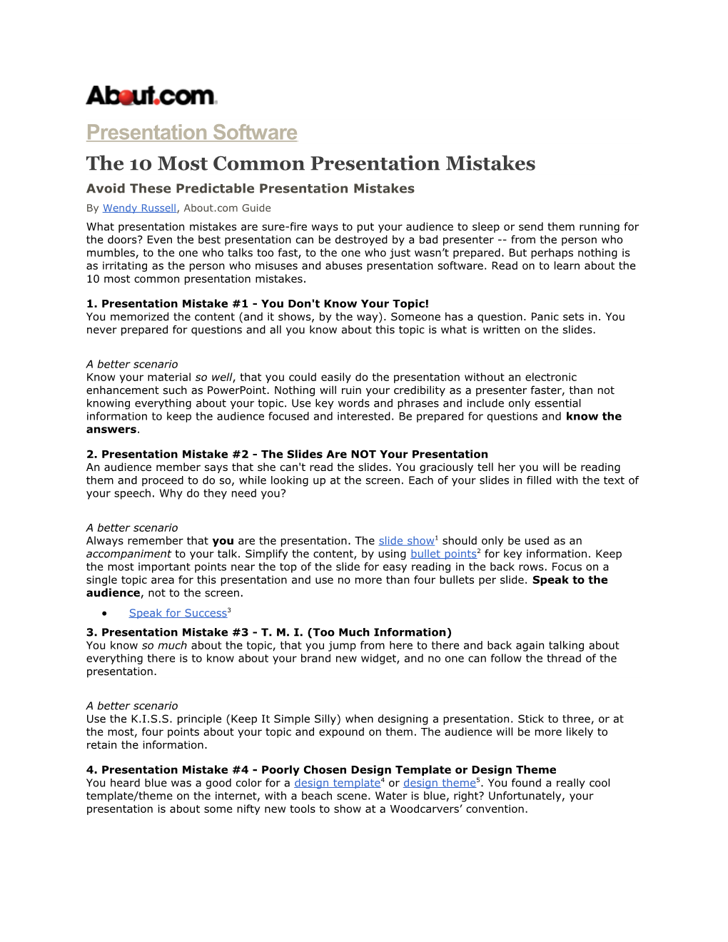 The 10 Most Common Presentationmistakes