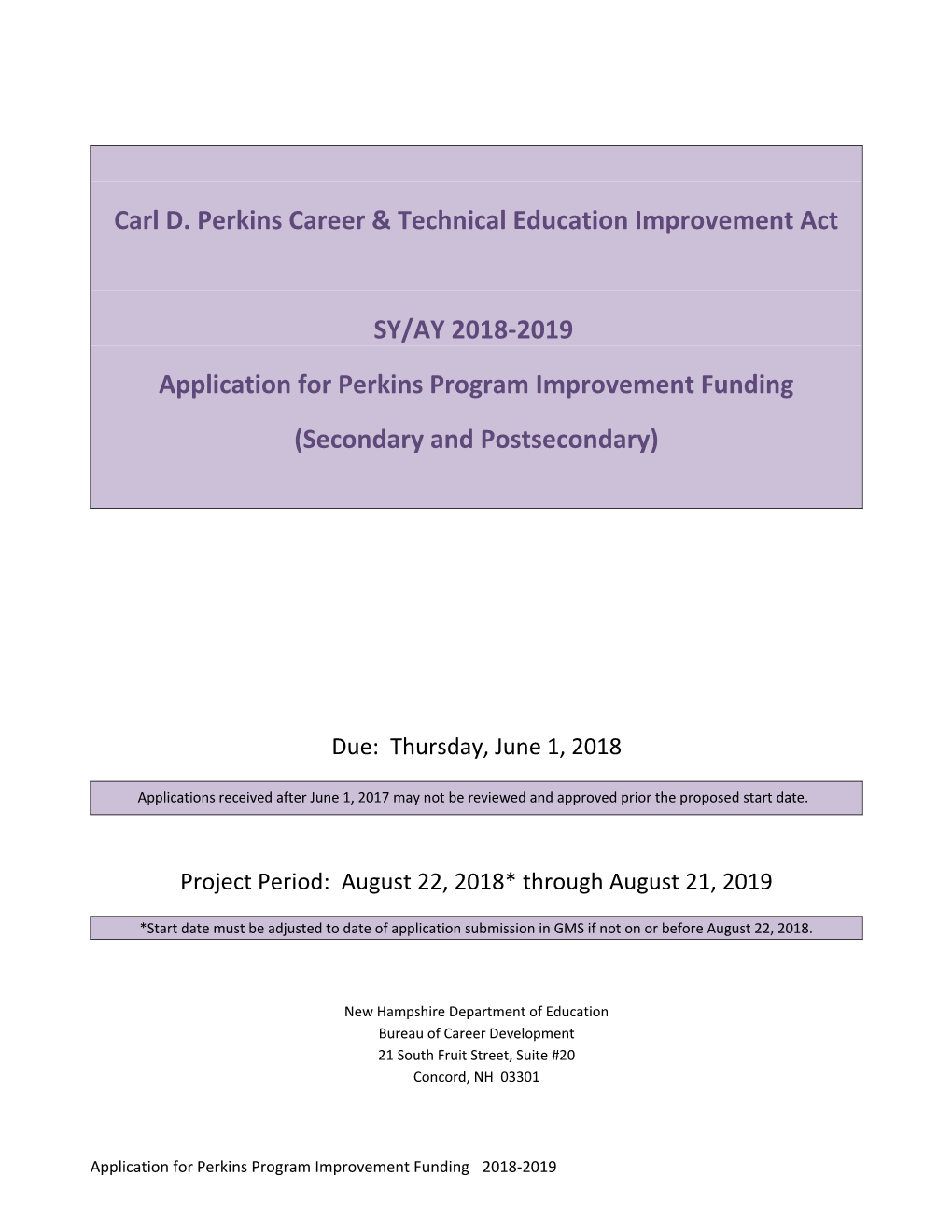 Carl D. Perkins Career & Technical Education Improvement Act