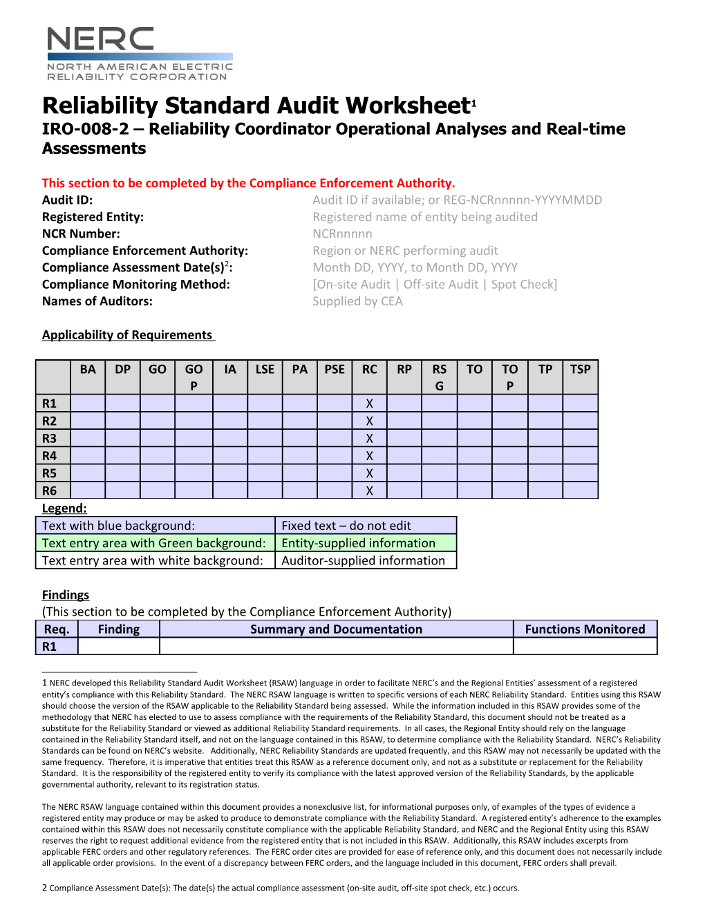 Reliability Coordinator Operational Analyses and Real-Time Assessments