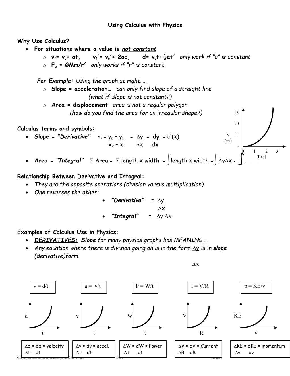 Using Calculus with Physics