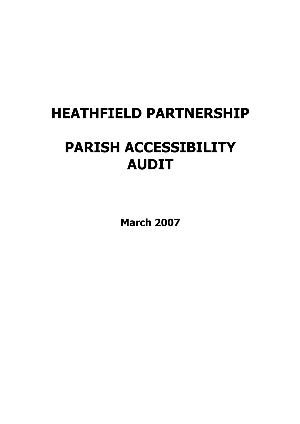 Parish Accessibility Audit