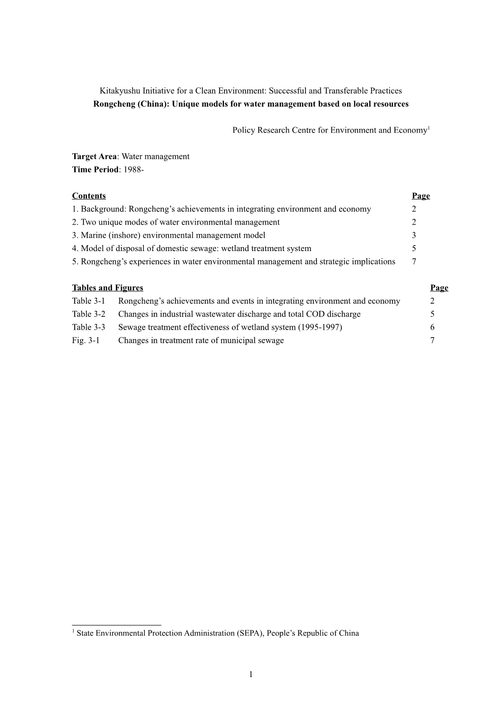 Rongcheng (China): Unique Models for Water Management Based on Local Resources