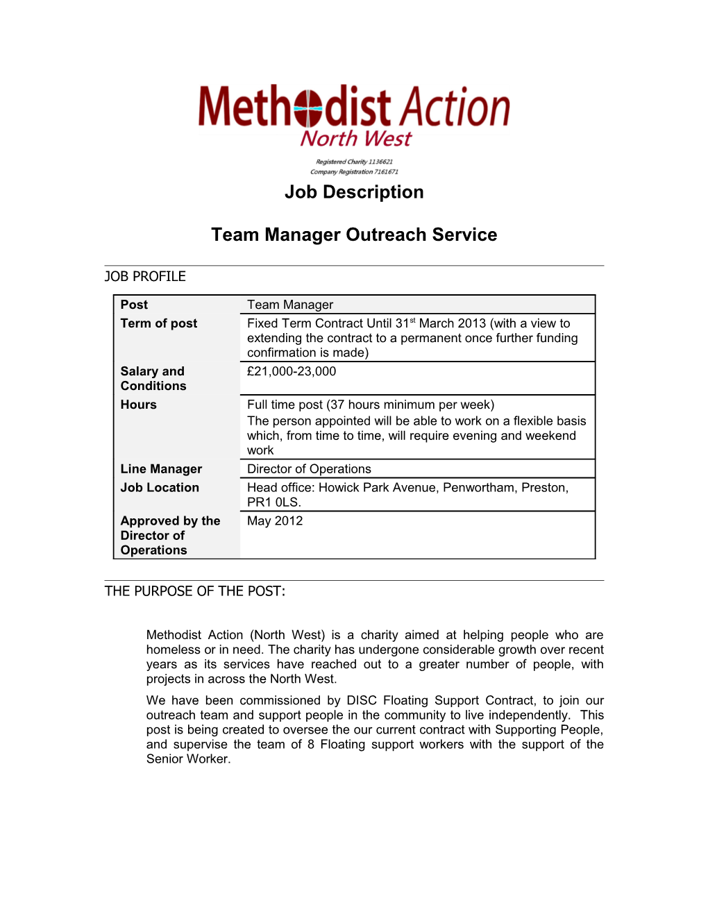 Team Manager Outreach Service