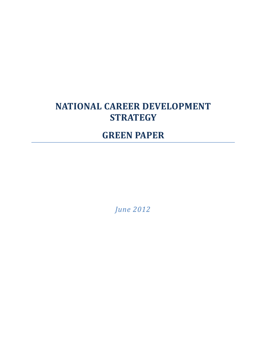 National Career Development Strategy