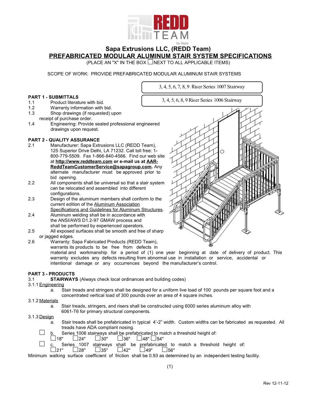 Sapa Extrusions LLC, (REDD Team)