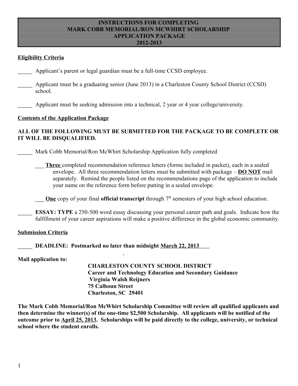 Instructions for Completing Scspma