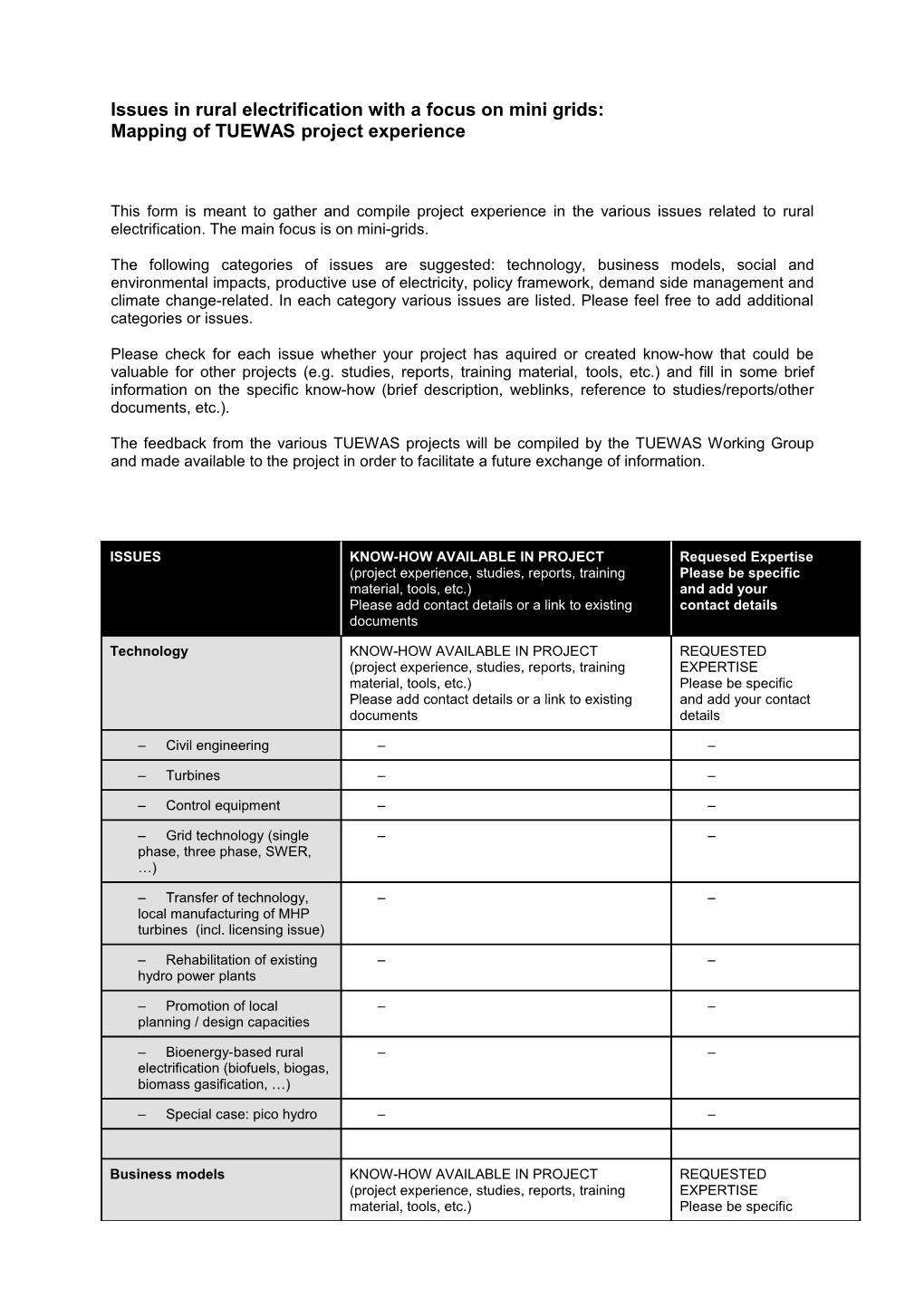 Issues in Rural Electrification