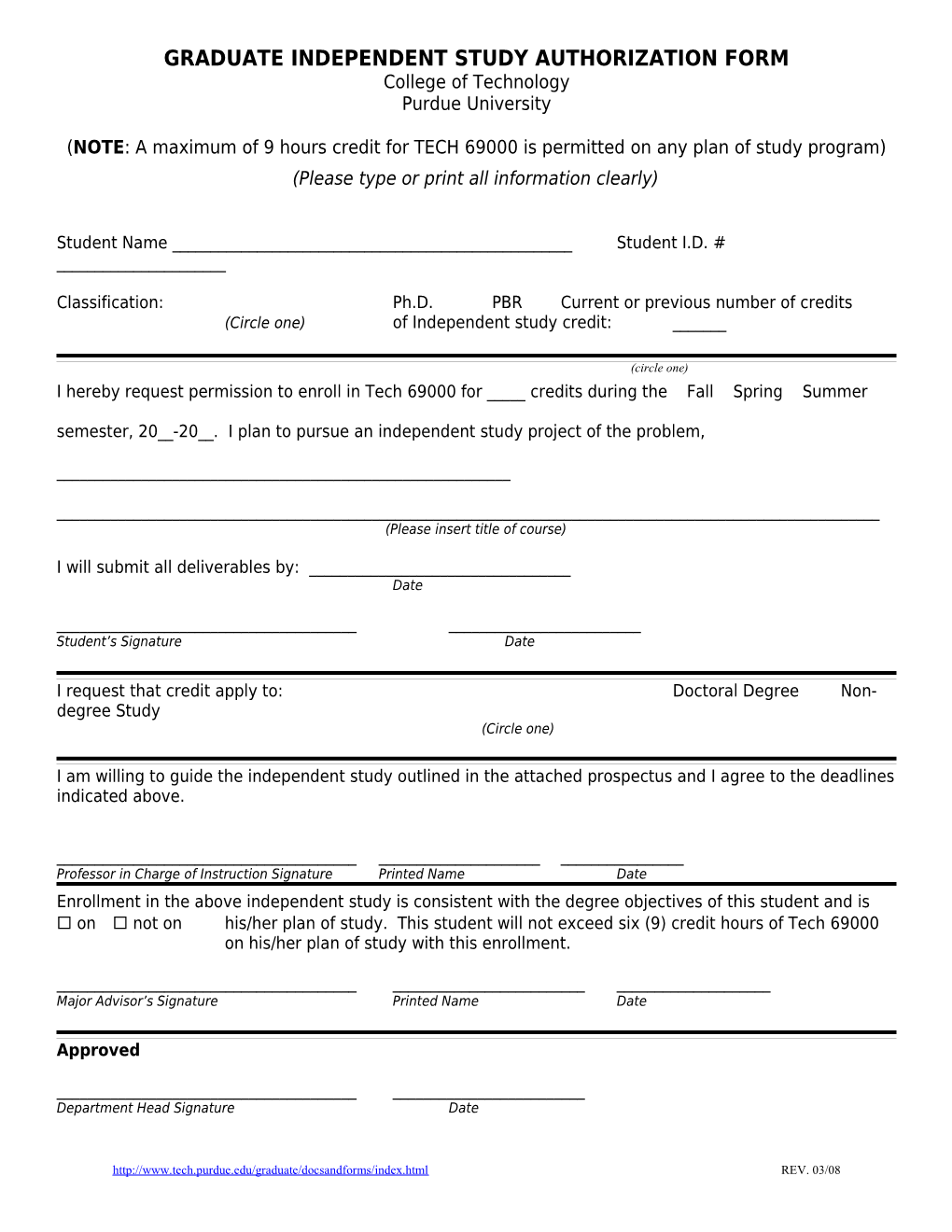 Independent Study Authorization Form