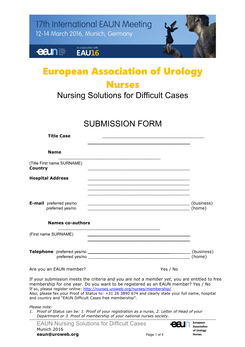 European Association of Urology Nurses