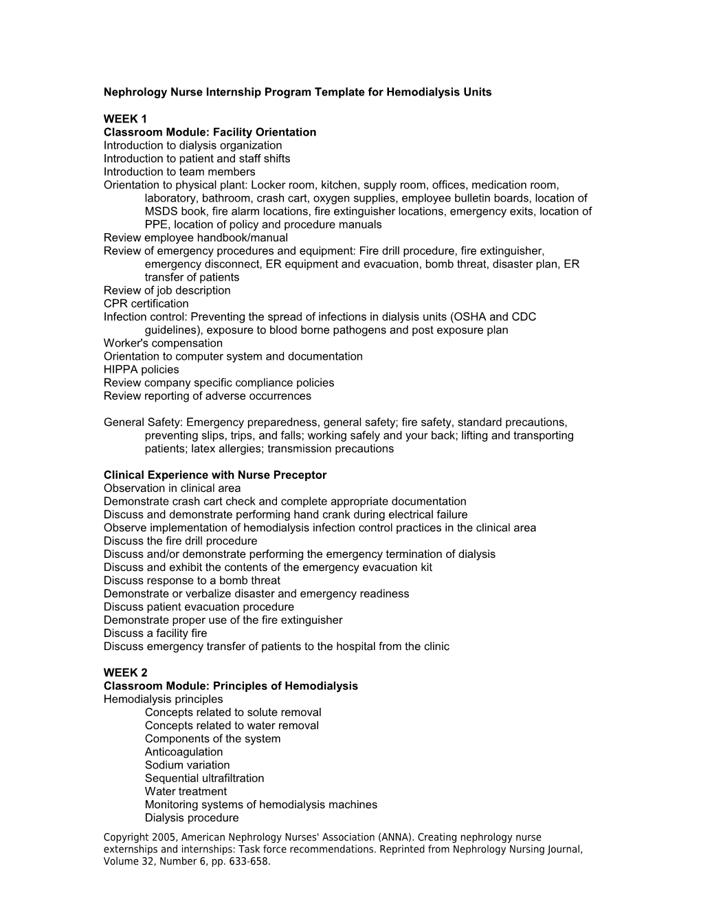 Nephrology Nurse Internship Template