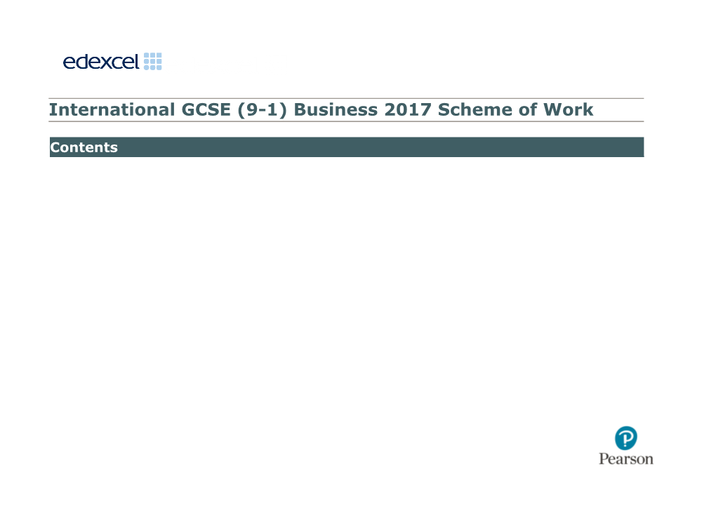 International GCSE (9-1)Business 2017 Scheme of Work