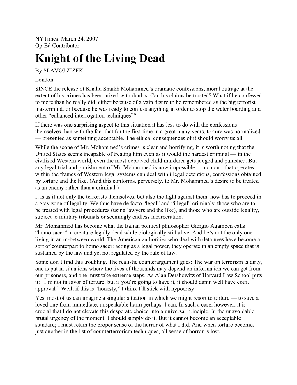 Knight of the Living Dead