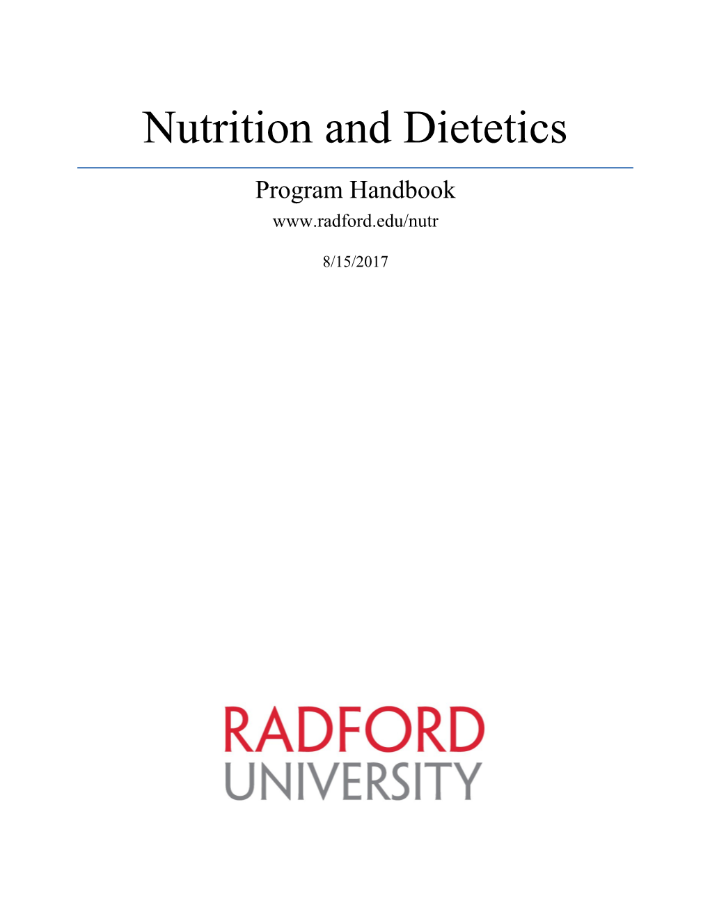 Nutrition and Dietetics