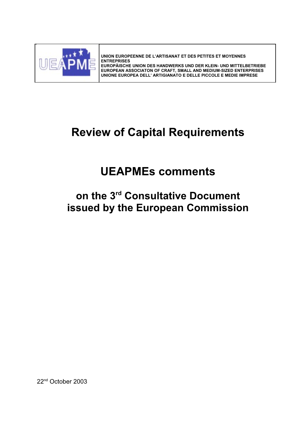 Review of Capital Requirements