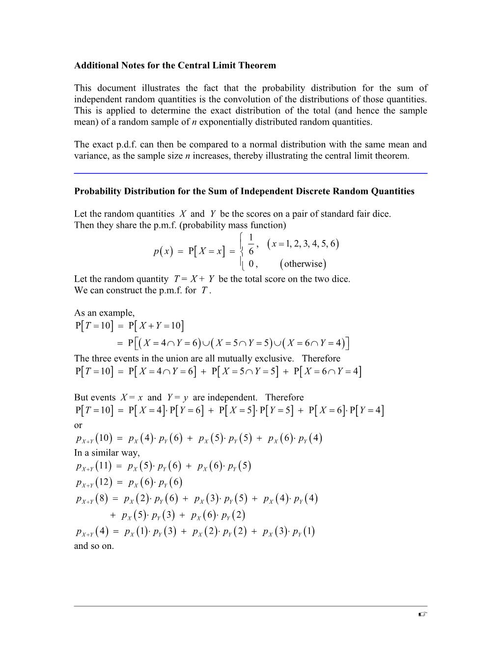 Demonstration of the Central Limit Theorem