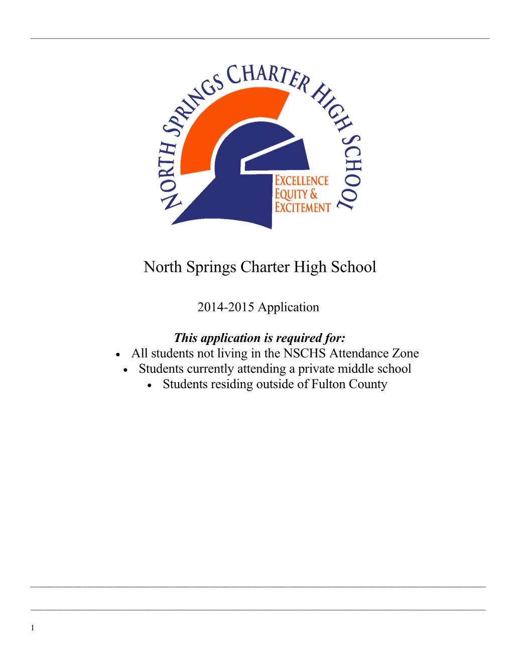 North Springs Application 2014-2015