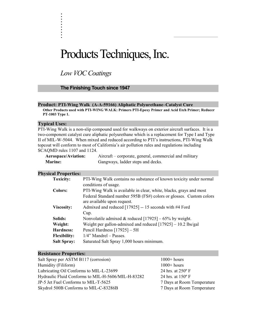 Products/Techniques, Inc