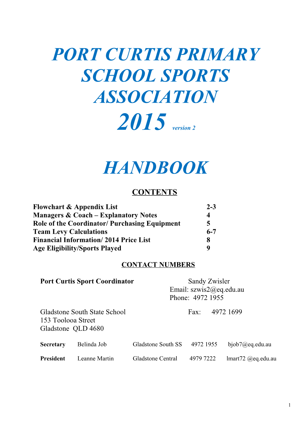 Coaches and Managers Handbook 2015