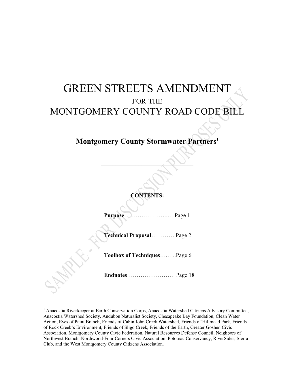 Green Streets Amendment