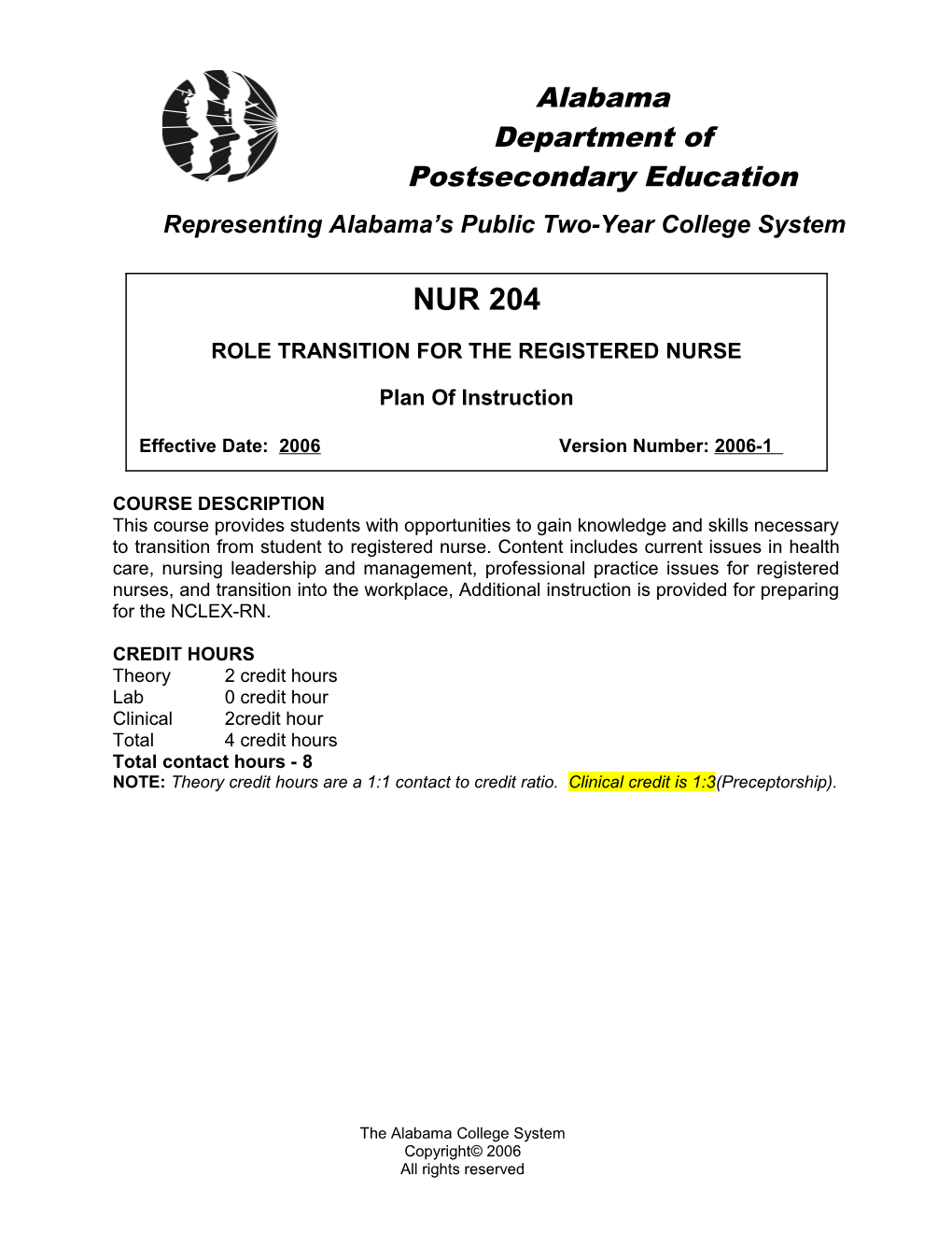 NUR 204 - Transition Into Nursing