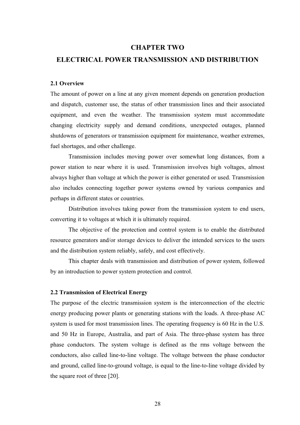 Electrical Power Transmission Anddistribution