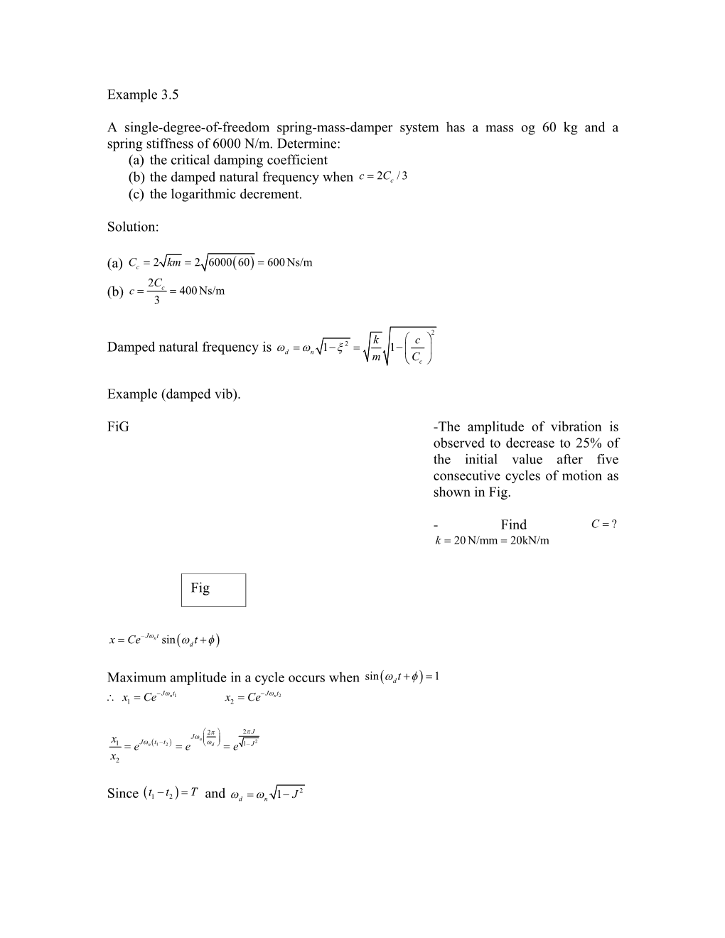 (A)The Critical Damping Coefficient