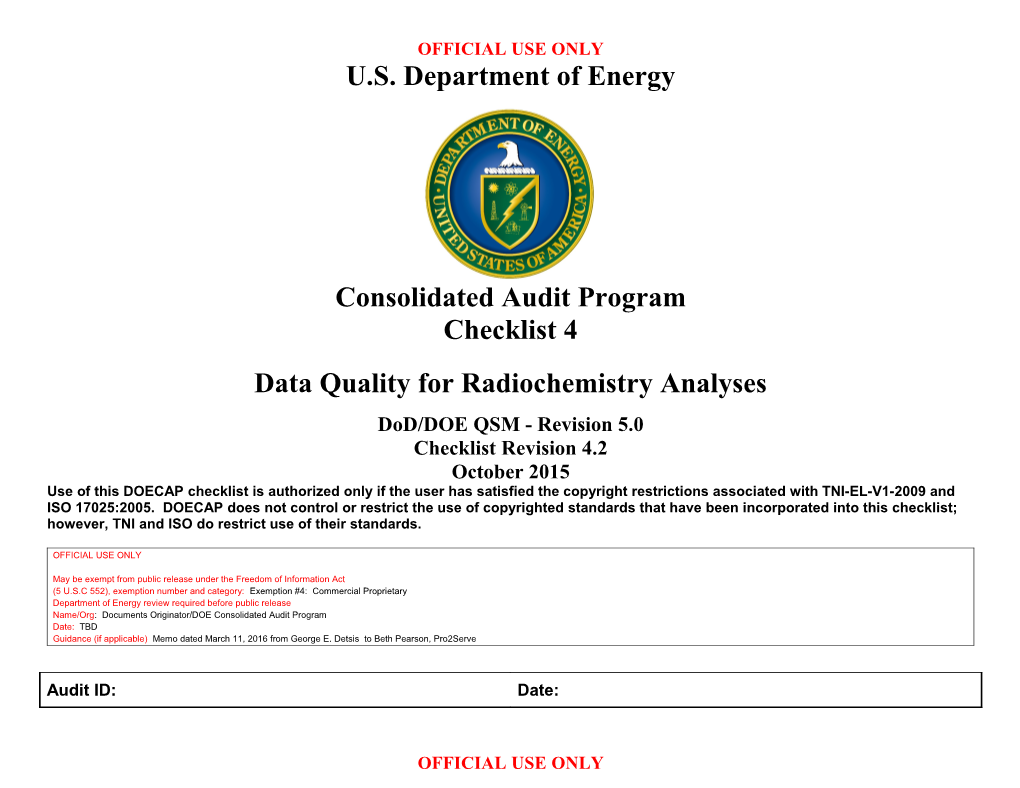 National Analytical Management Program