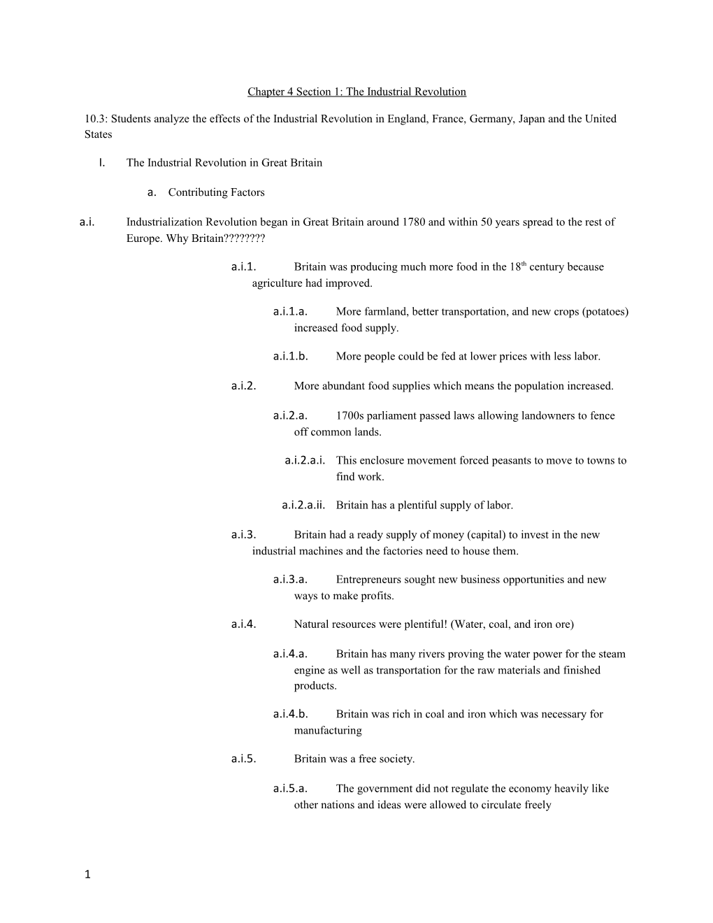 Chapter 4 Section 1: the Industrial Revolution