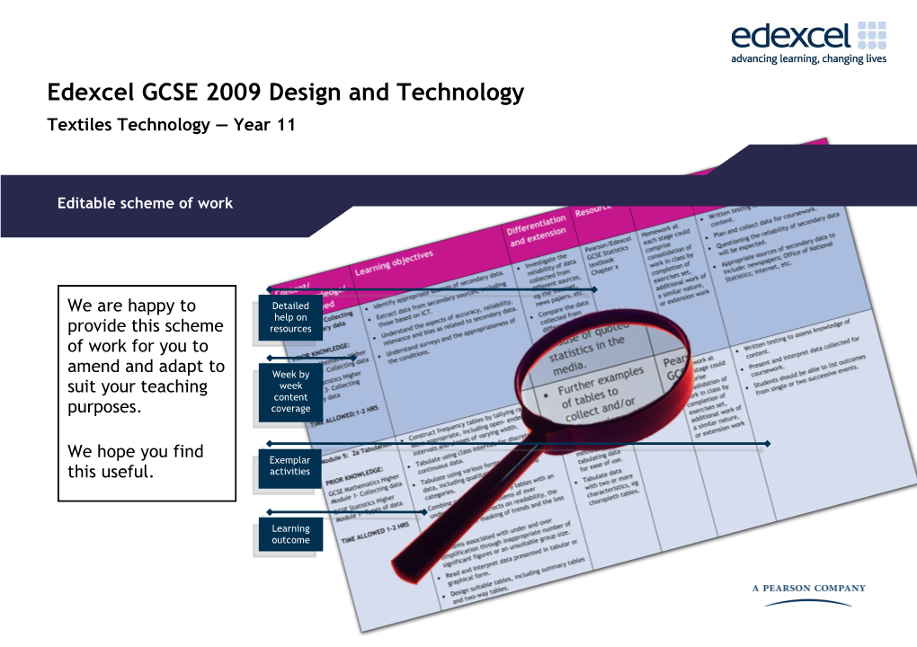 Editable Schemes of Work - Year 11