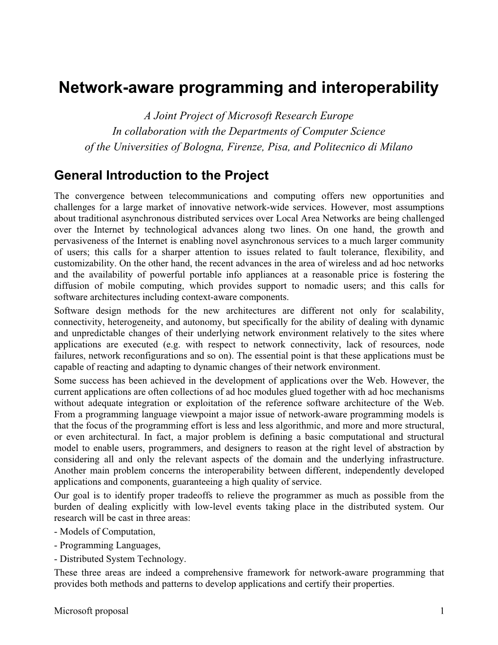 Network-Aware Programming and Interoperability