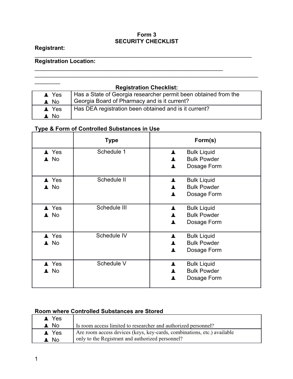 Security Checklist