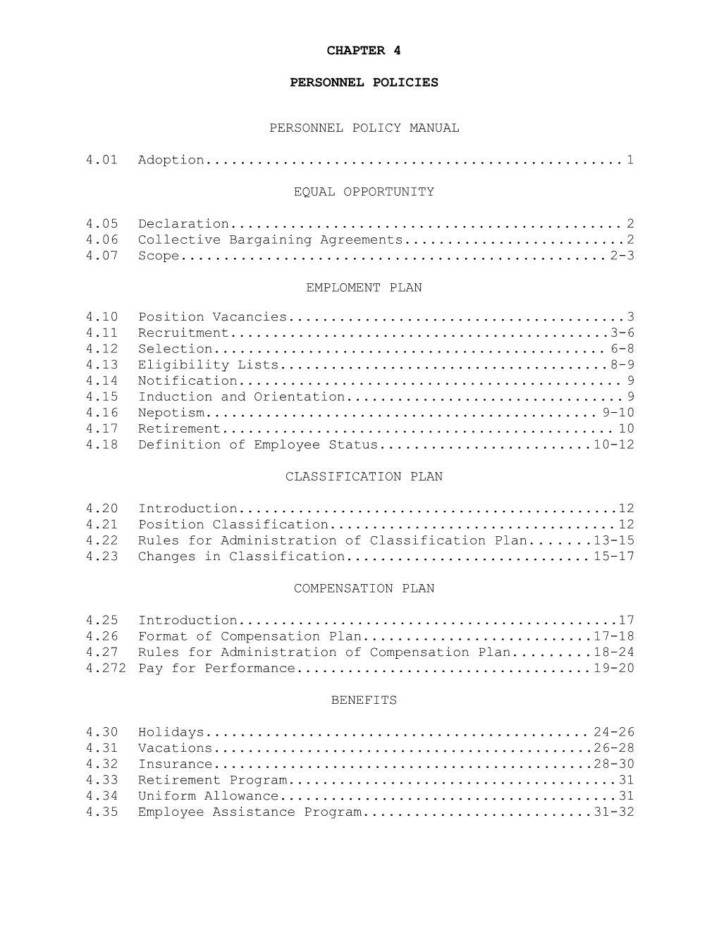 Personnel Policy Manual