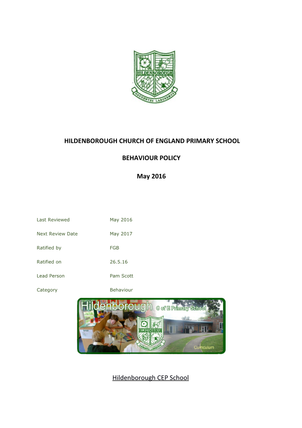 Hildenborough Behaviour and Discipline Policy