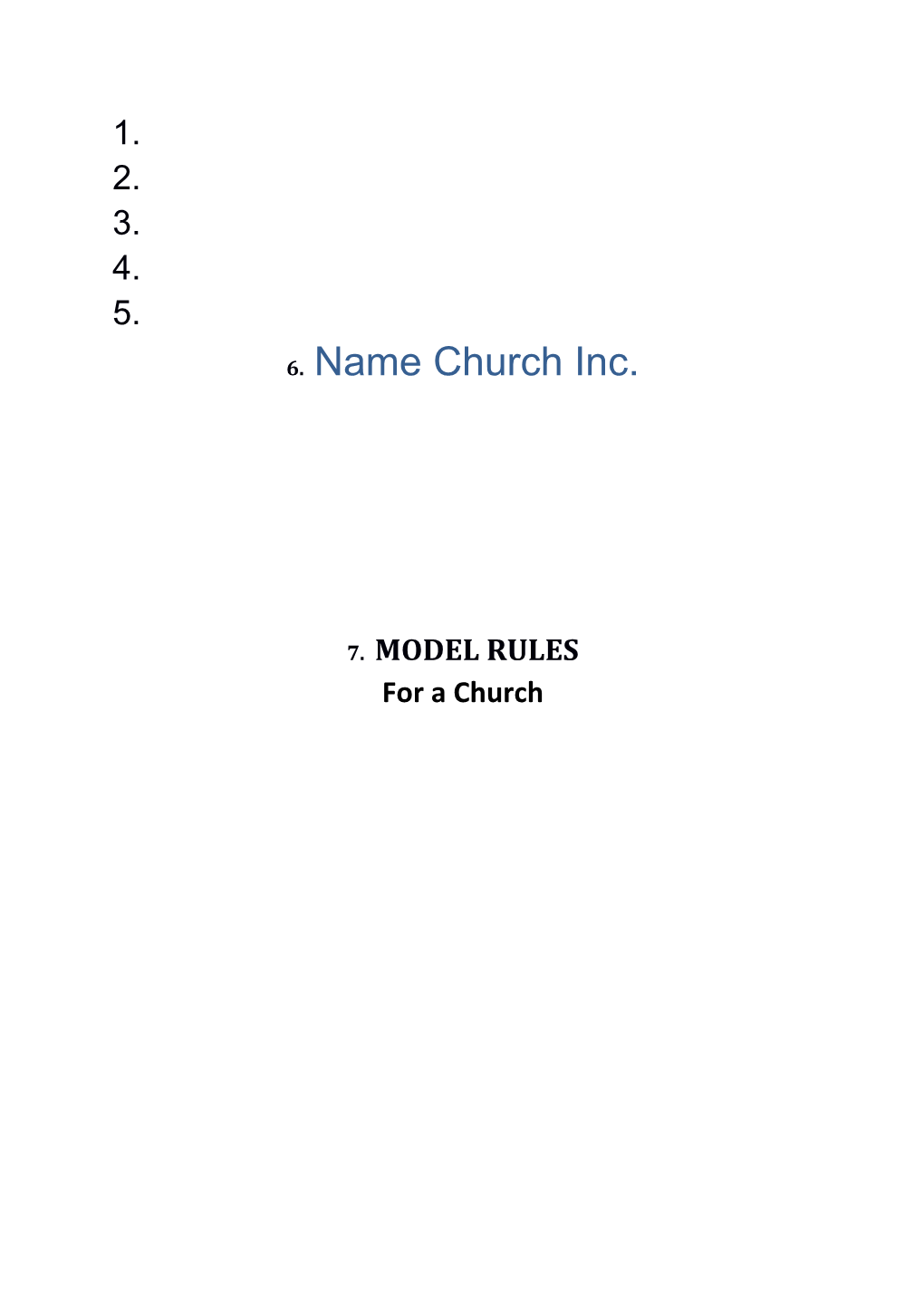 Name Church Inc