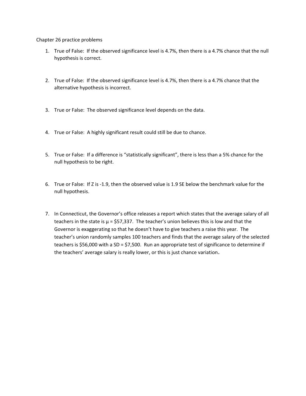 Chapter 26 Practice Problems