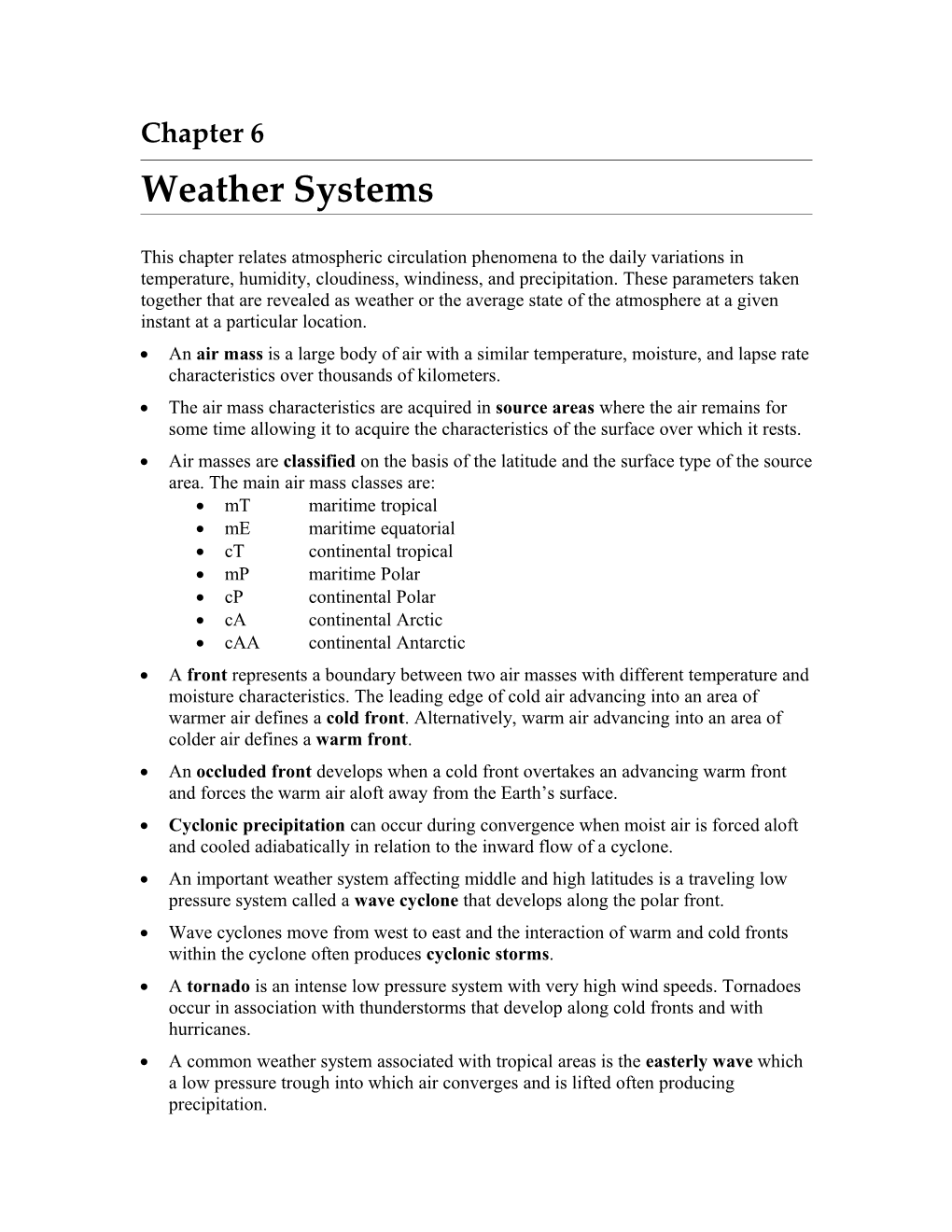 Weather Systems