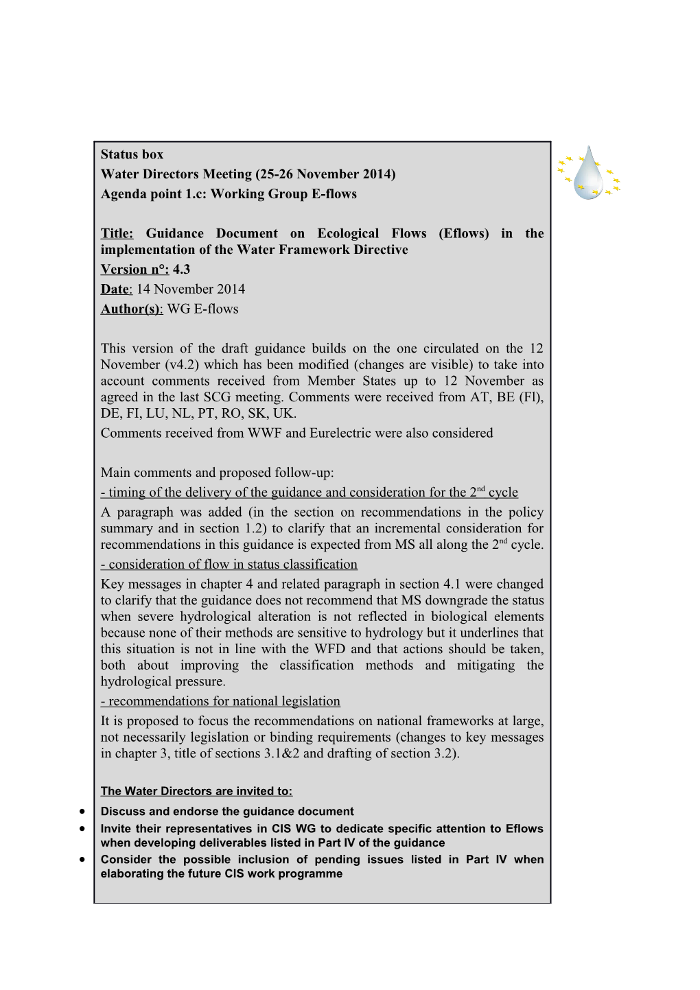 Guidance on Ecological Flows (Eflows)