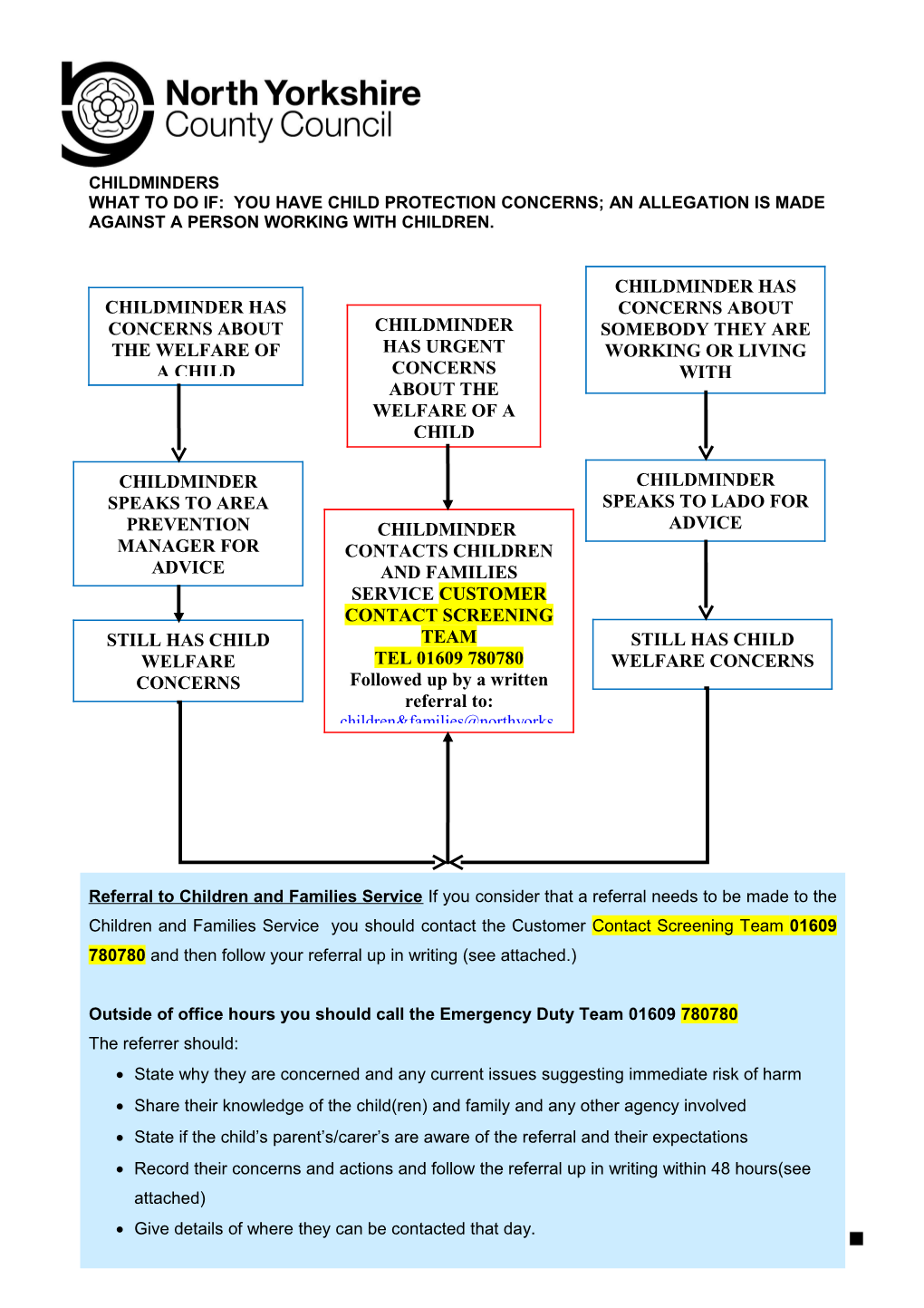 Concerns About a Child/ Making a Referral