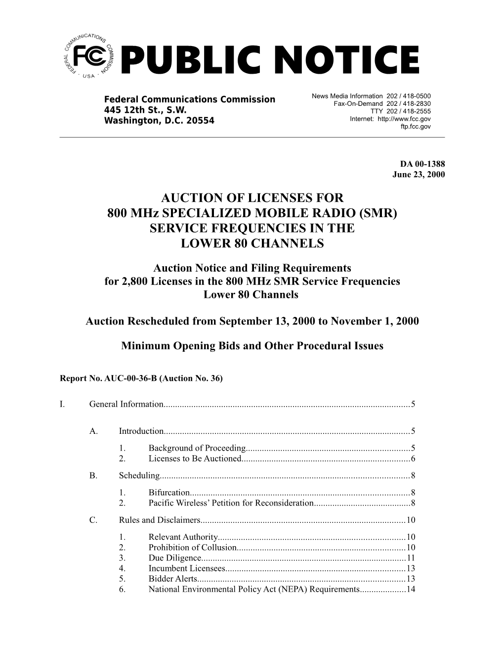 800 Mhz SPECIALIZED MOBILE RADIO (SMR)