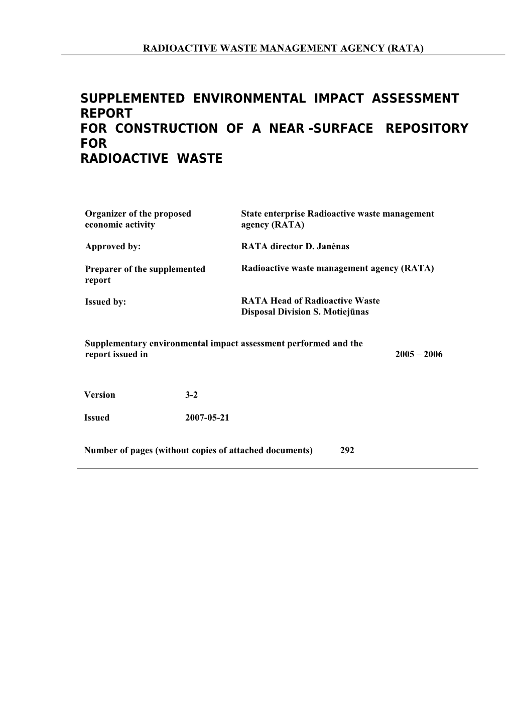 Radioactive Waste Management Agency (Rata)