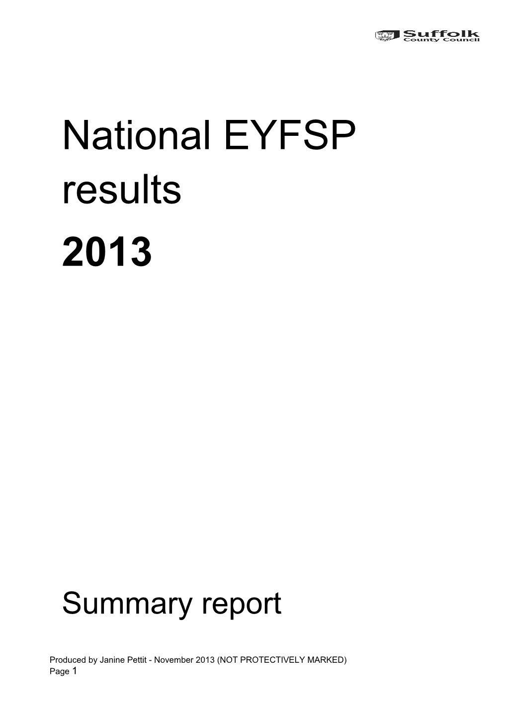 Suffolk EYFSP Results