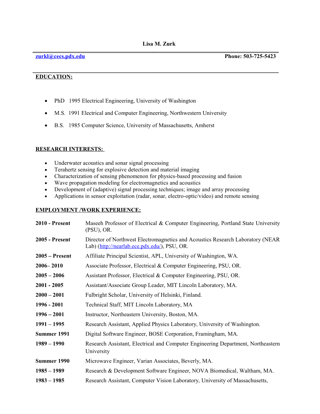Phd 1995 Electrical Engineering, University of Washington