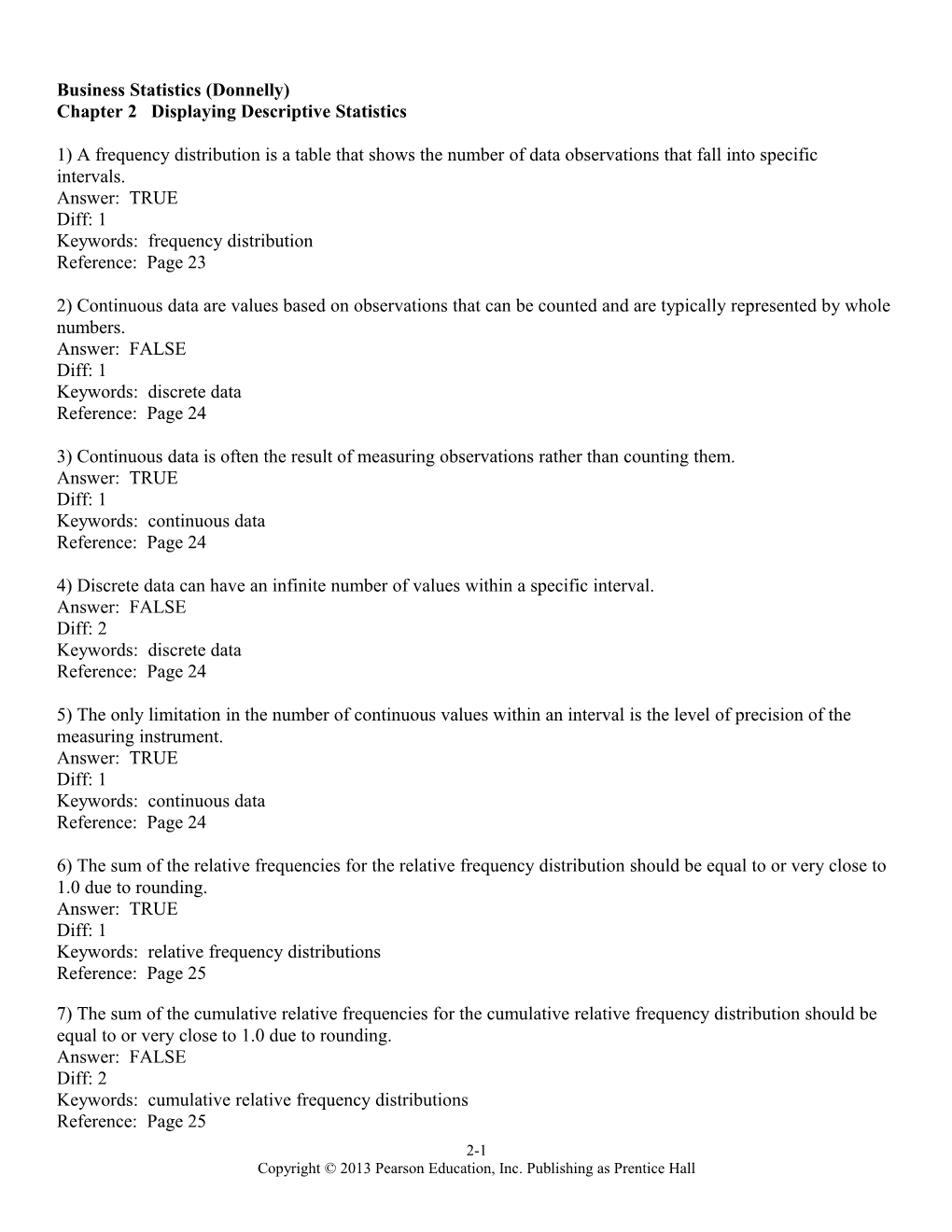 Chapter 2 Displaying Descriptive Statistics