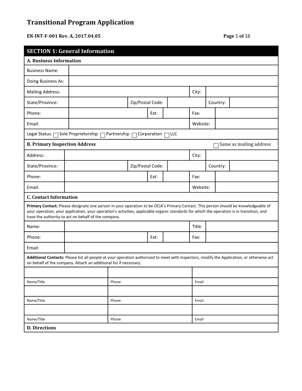 If the Legal Description/Address for Each Field/Farm Is Not Located on the Field History