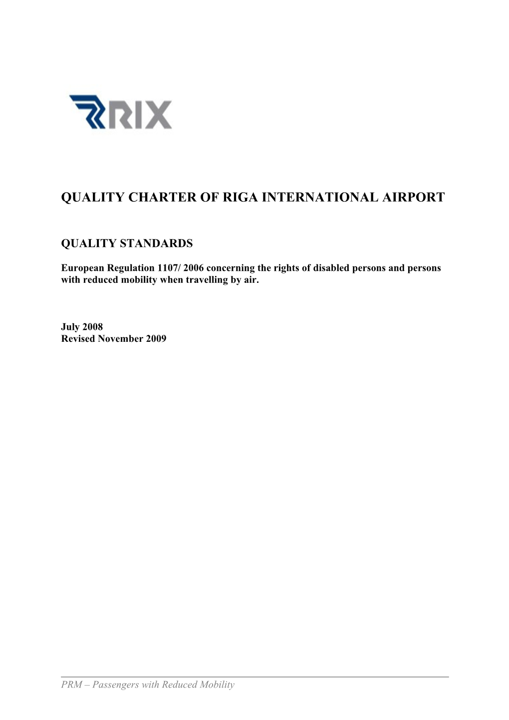Service Level Agreement of Riga International Airport