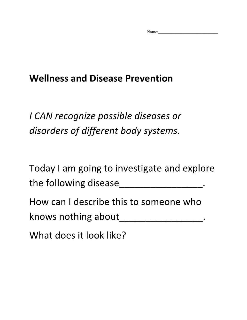 Wellness and Disease Prevention