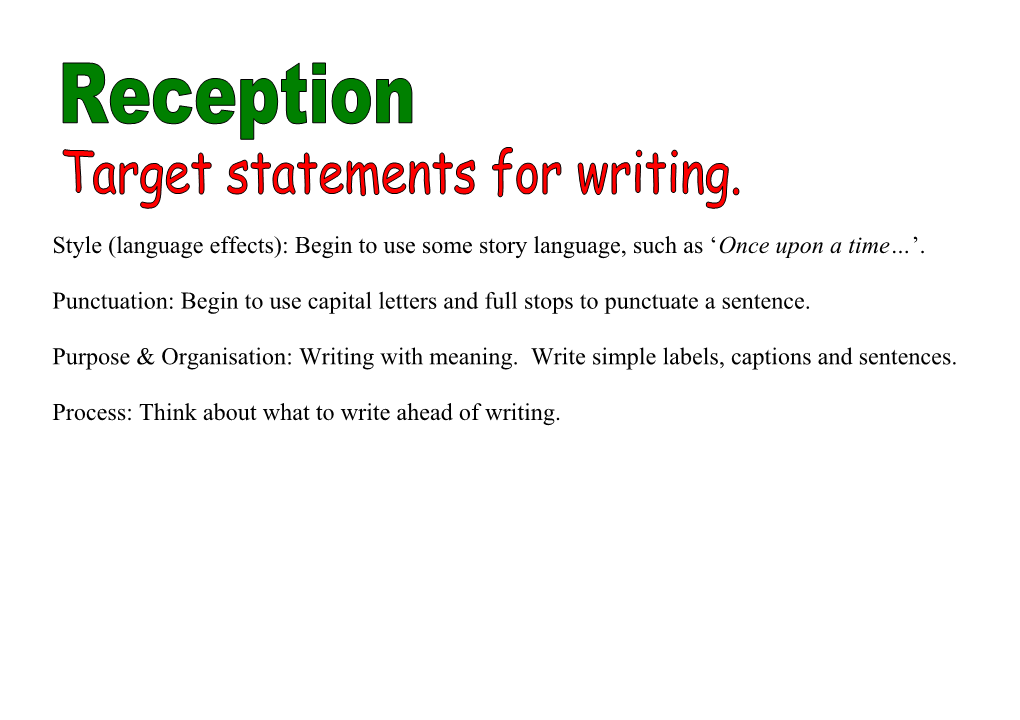 Punctuation: Begin to Use Capital Letters and Full Stops to Punctuate a Sentence