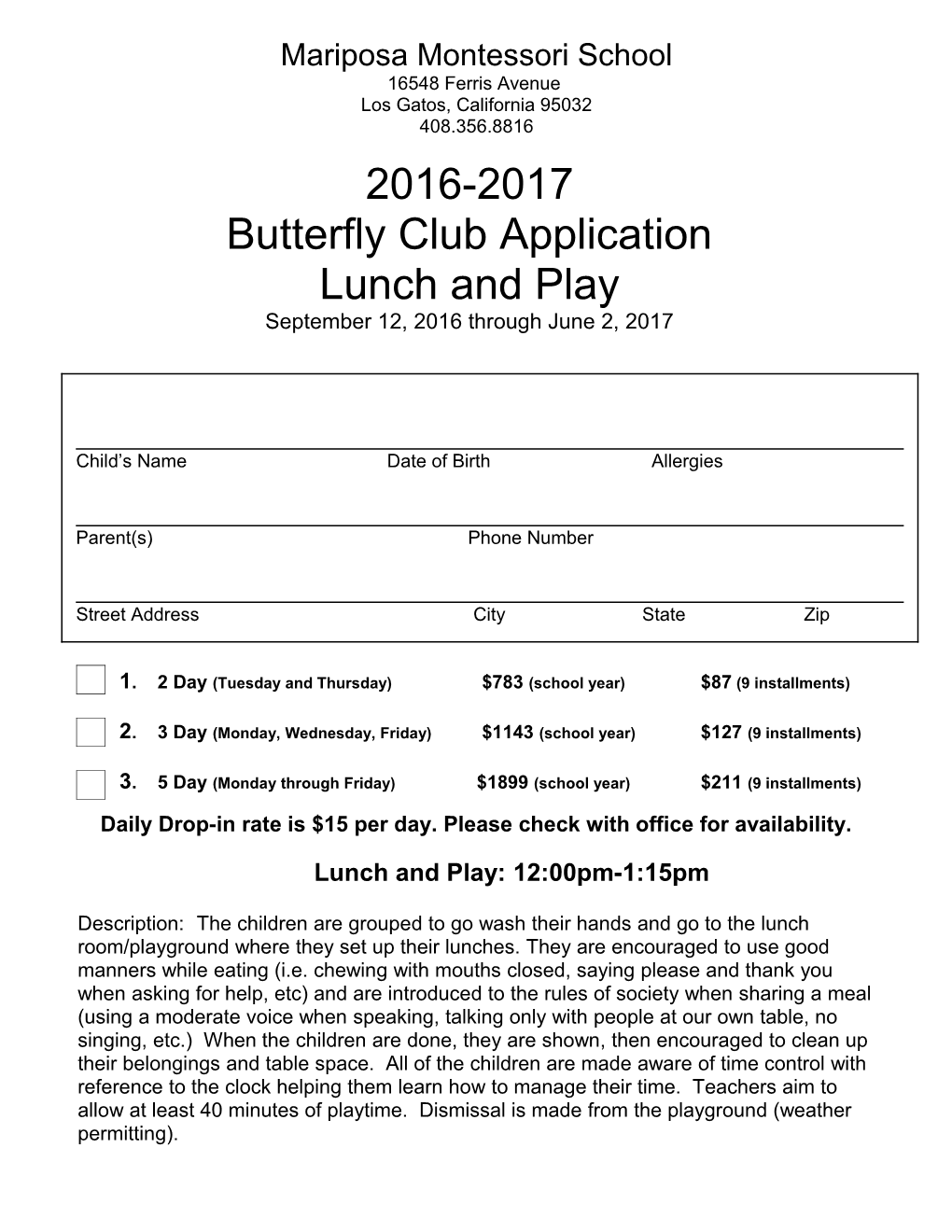 2008-2009 Butterfly Club Application